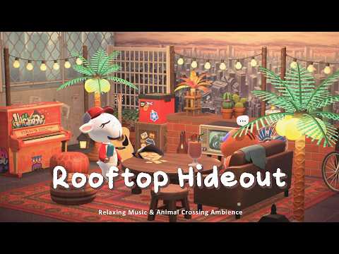 Rooftop Hideout 🌇 Groovy Jazzy Chillhop for Studying & Relaxing | Animal Crossing Ambience