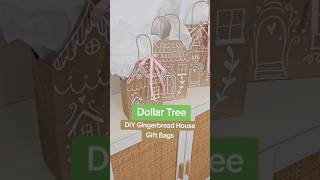 Paper Bag Gingerbread House Gift Bags DIY #shorts #gingerbreadhouse #dollartreediy