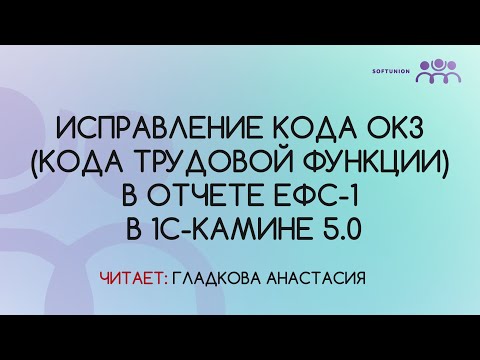 Исправление кода ОКЗ (кода трудовой функции) в отчете ЕФС-1 в 1С-Камине 5.0