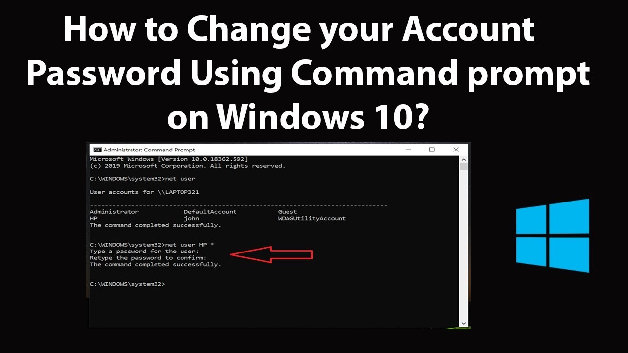 How to Change your Account Password Using Command prompt on Windows 28?