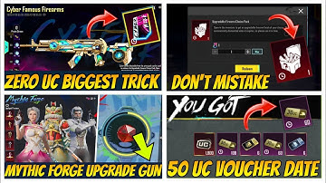 😱OMG | Zero UC Upgrade Gun Trick | 4.2 Mythic Forge | Super Car Release Date | 50 UC voucher Trick