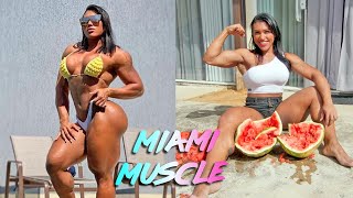 Brazilian Quadzilla Crushes Watermelon With Her Thighs | MIAMI MUSCLE