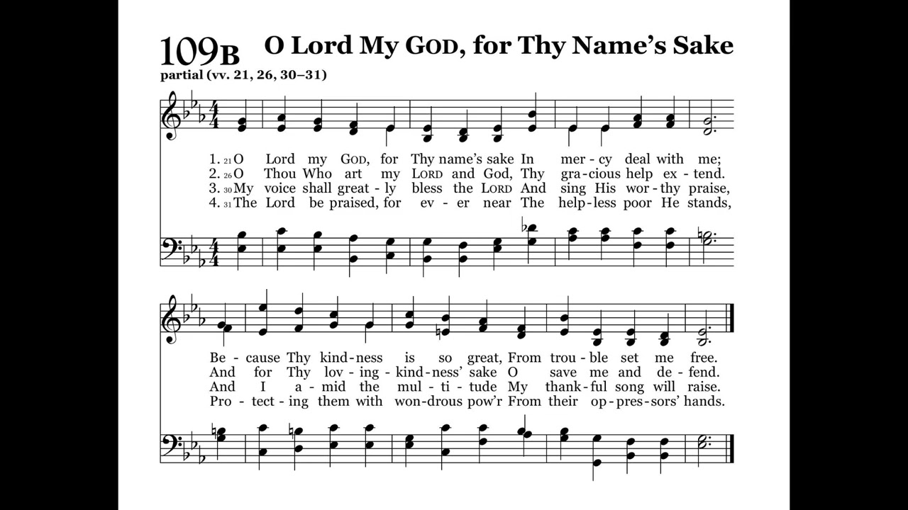 O Lord, My God, For Thy Name's Sake (Fingal) 2024 Psalter 109B