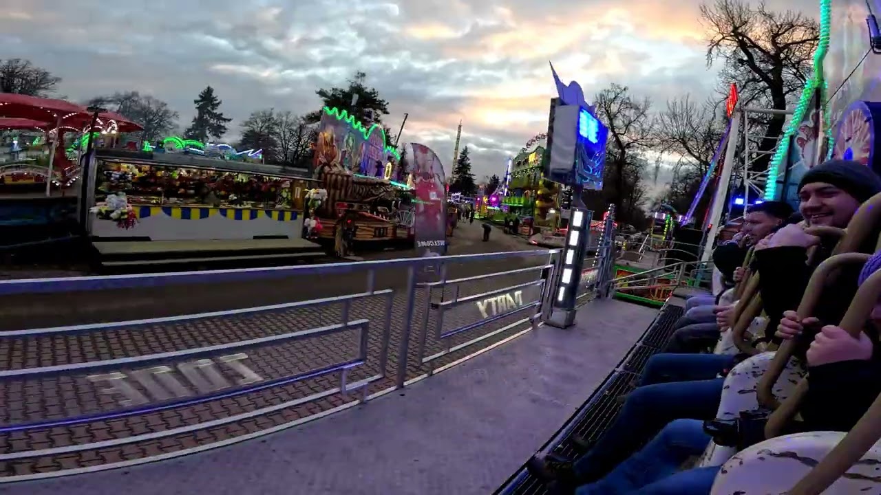 Matějská pouť 2026 atrakce LAVICE AVENGERS za jízdy (zahájení)