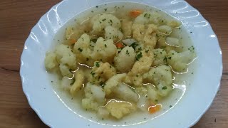 Karfiol leves galuskával, gyors, friss, ízletes :) Nincs fél óra a teljes elkészülés!