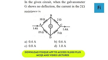 In the given circuit, when the galvanometer G shows no deflection, the current in the2 resistance