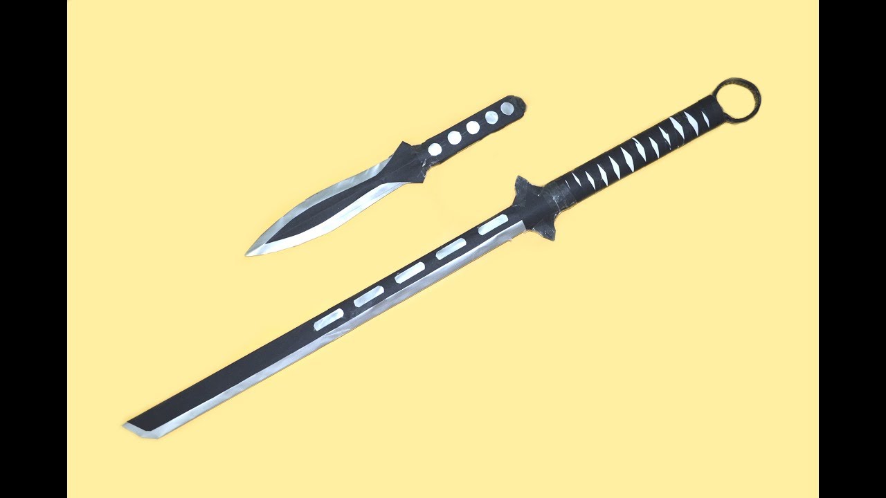 как сделать из бумаги меч вампира
