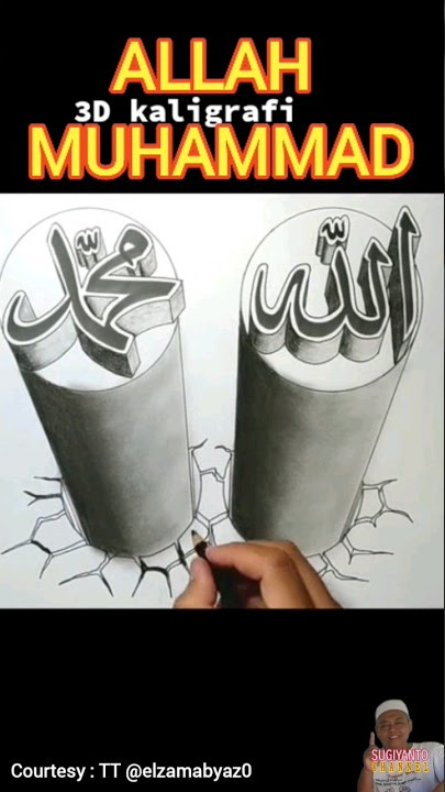 KALIGRAFI ALLAH MUHAMMAD 3D #shorts #kaligrafi #allah #muhammad #3d