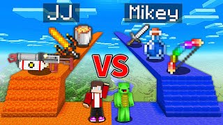 JJ VS Mikey LAVA JJ Bridge VS Mikey WATER Bridge Challenge  in Minecraft (Maizen)