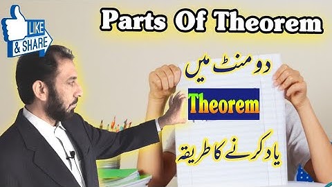 Parts of Theorem|Maths|Full Statement with Full Explanation.
