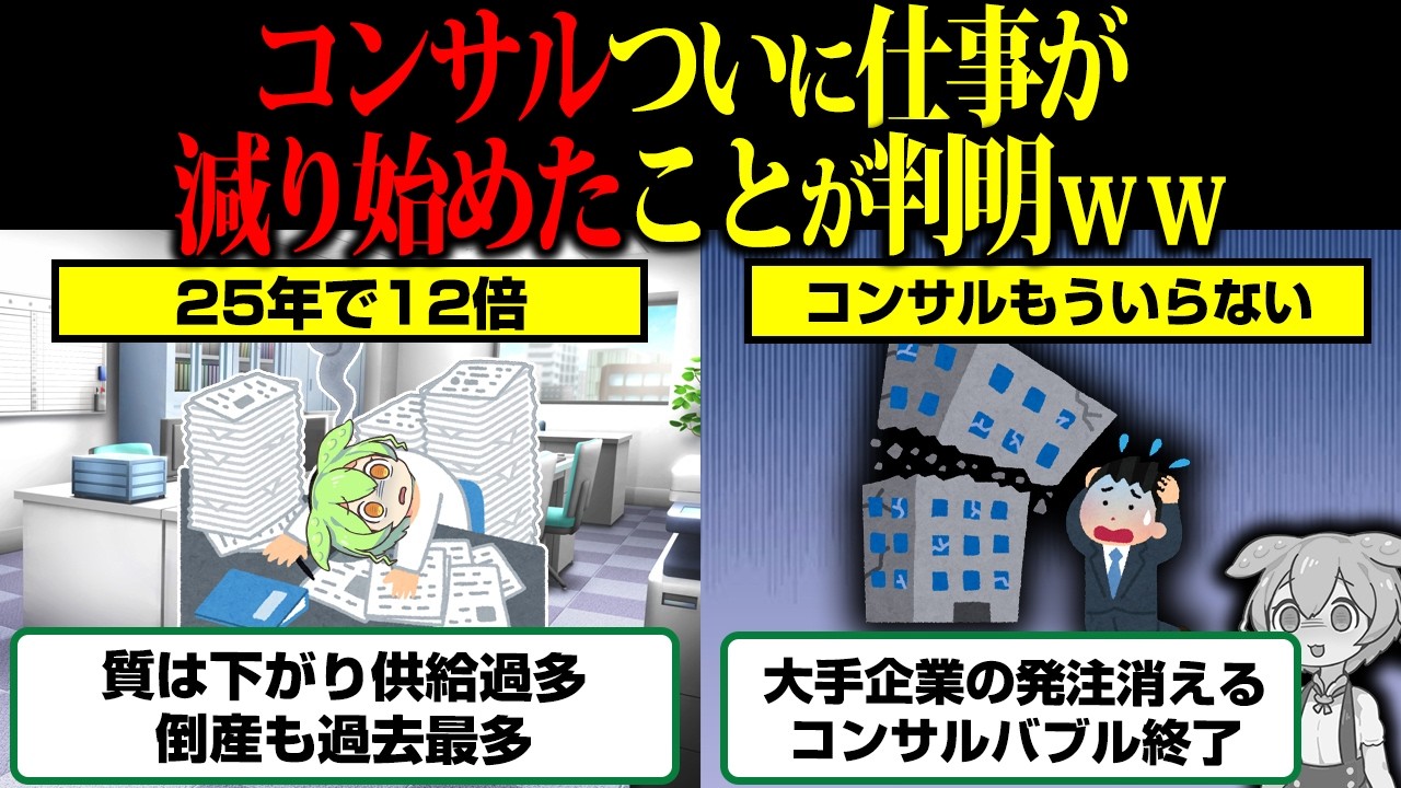 【悲報】経営のプロなのに…コンサルついに仕事が減りはじめてしまう【ずんだもん】