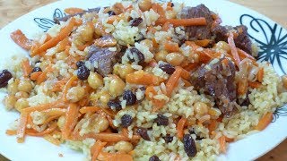 Плов с горохом и изюм - Pilaf with peas and raisins Плов с горохом и изюм - Pilaf with peas and raisins
