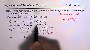 How to Find Remainder of Polynomial Divided by Quadratic Function Without Division