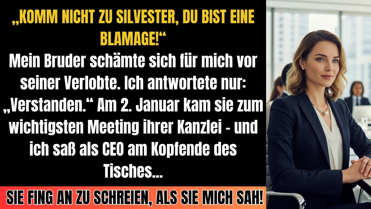 Bruder: „Kein Silvester, du bist eine Blamage!“ – Seine Verlobte betrat meinen Vorstandssaal.