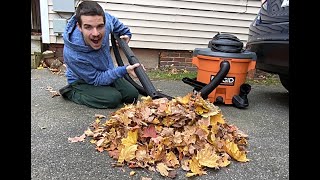 HOW TO CLEAN UP FALL LEAVES WITH A WET/DRY VAC!!!!!!!!!!!!!!!!