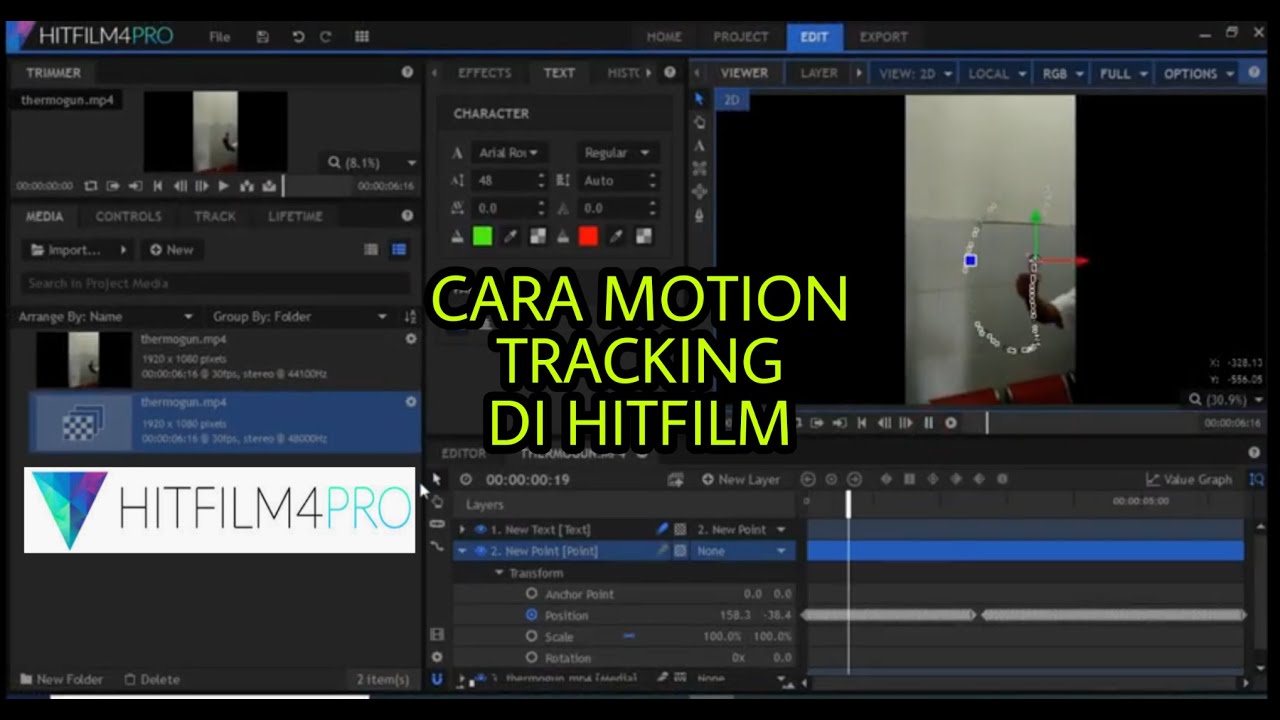 CARA MOTION TRACKING DI HITFILM PRO/EXPRESS - YouTube