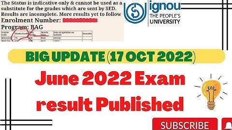 IGNOU JUNE 2022 RESULT NEW UPDATE  PUBLISH (BIG UPDATE) #ignouupdate #ignouexams