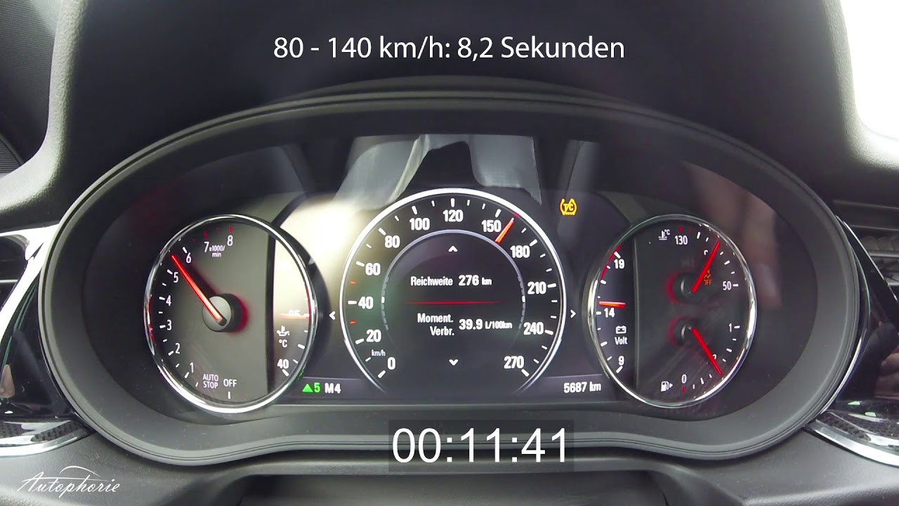 17 Opel Insignia 2 0 Turbo 4x4 260 Ps Beschleunigung 0 0 Km H Autophorie Youtube