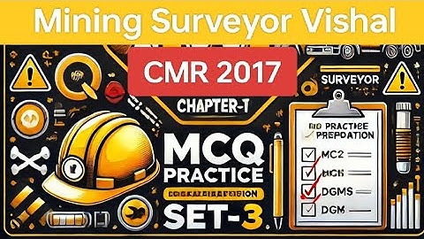 CMR 2017, Chapter-1 | MCQ Practice Set-3 | DGMS Exam Preparation | Coal India Exam