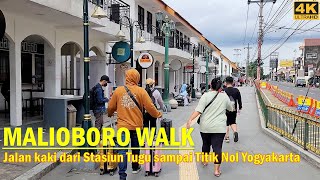 Walking Around from STASIUN TUGU JOGJAKARTA to TITIK NOL YOGYAKARTA❕Jalan Selasar Malioboro Jogja