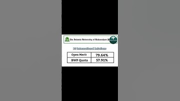 Merit List of Islamia University of Bahawalpur