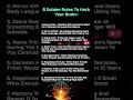 8 Golden Rules to Hack Your Brain – Psychology You Can Use Today #lifehacks