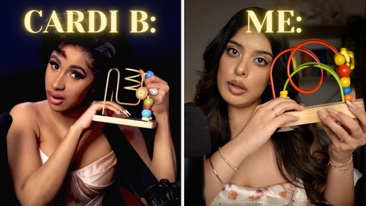 Doing ASMR like Cardi B (1 Hour Wooden Tapping)