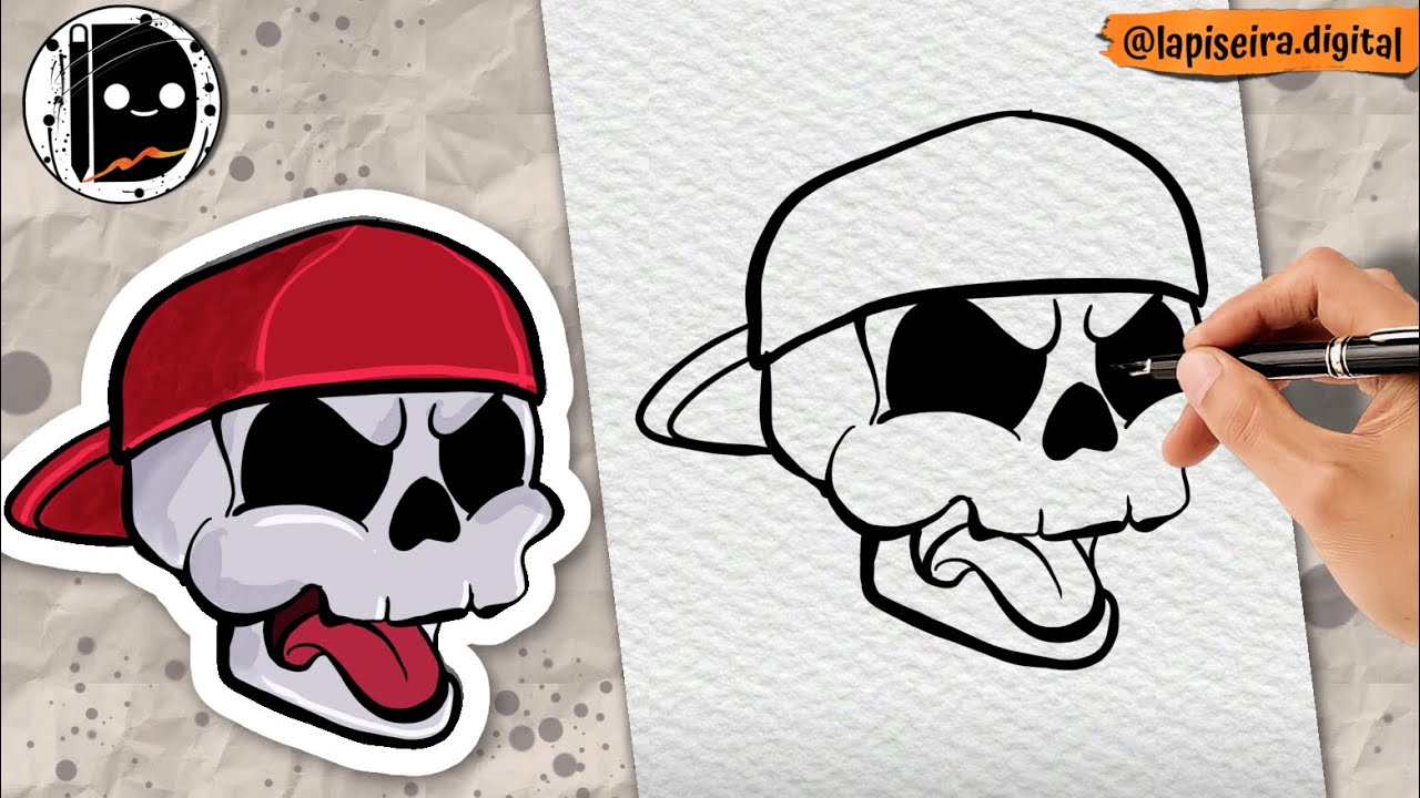 Como desenhar passo-a-passo desenho maneiro com boné