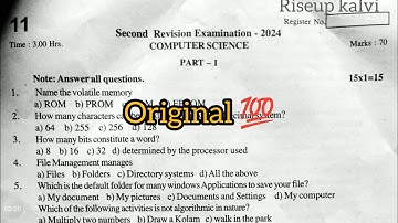11th computer science second revision exam original question paper 2024