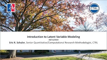 Introduction to Latent Variable Modeling