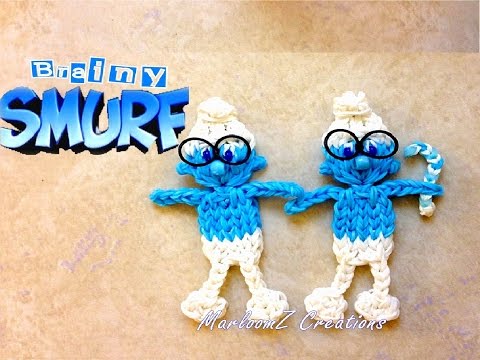 Rainbow Loom Brainy Smurf Tutorial - How To loom with loom bands