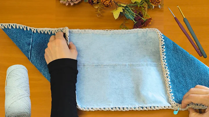 Very easy bag tutorial with old jeans and crochet (with subtitles)