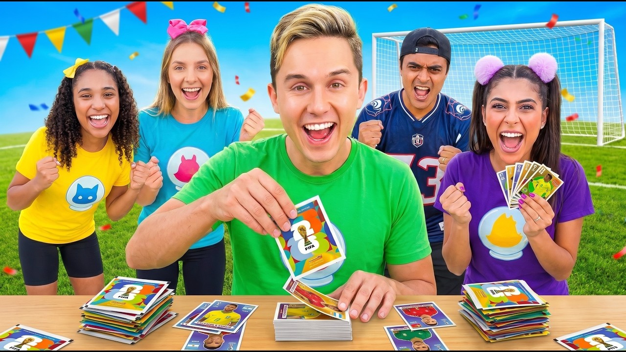 Desafiei TODA a Turma do Gato Galactico para uma Batalha de Figurinhas da Copa !