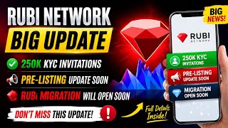 RUBi Network BIG UPDATE 🚨 250K KYC Invitations | Pre-Listing Update | Migration Opening Soon!..