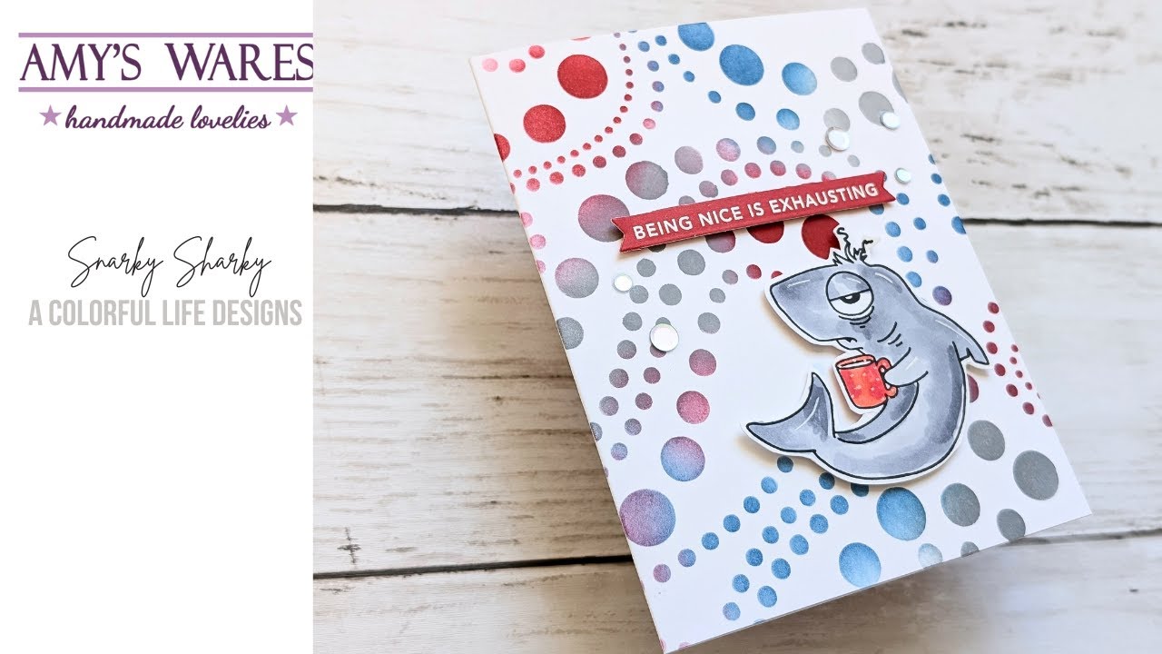 Вдохновение на середину месяца! Ироничная открытка с акулой! Новые идеи для трафаретов!