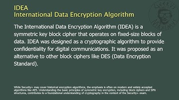 IDEA - International Data Encryption Algorithm