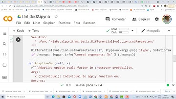 Differential Evolution|Improve DE| setting Parameter dengan Teknik Adaptive|Python|Google Colab