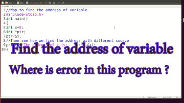 find address of variable in c using pointers | address operator | Pointer Variable
