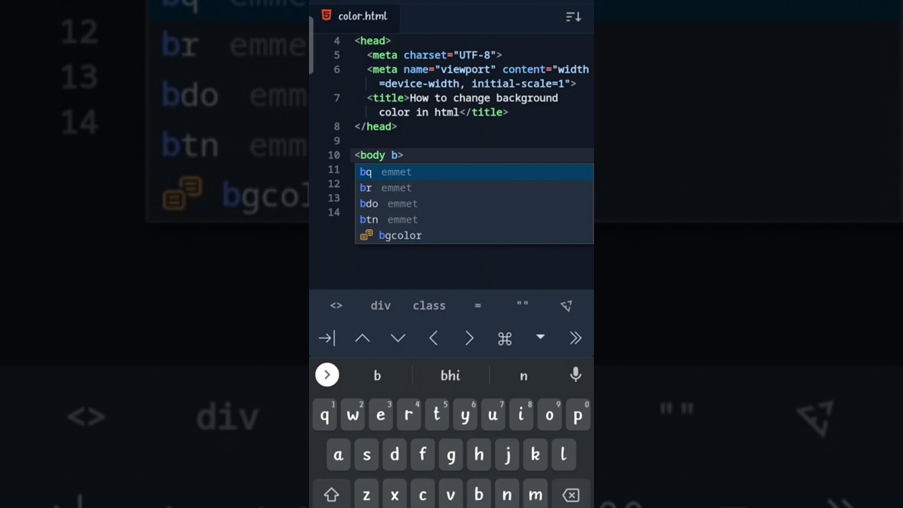 How to Change Background Color In Html - #shorts #html #css