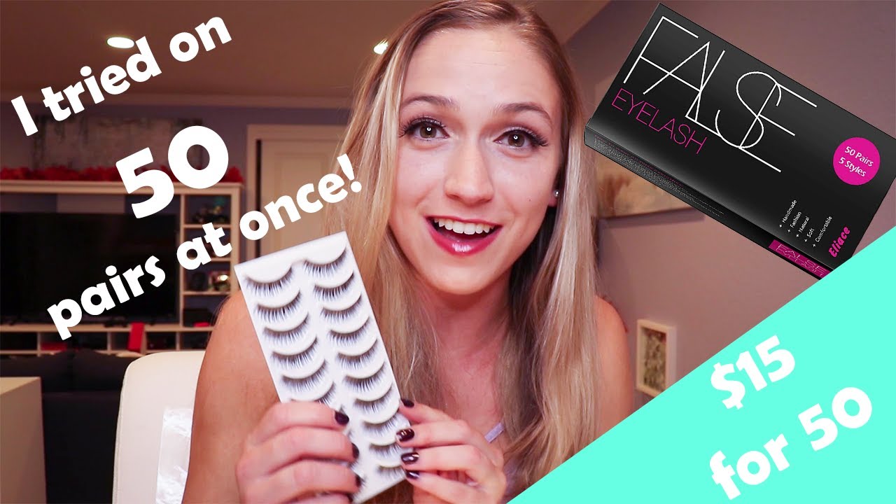 I Tried on 50 Pairs of Cheap Fake Eyelashes at Once!