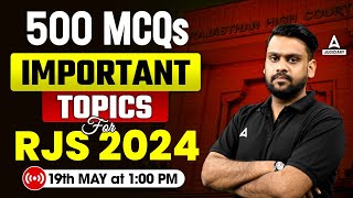 500 Important MCQs for RJS Prelims 2024 | Marathon Class | Nishank Sir | Adda247 Judiciary