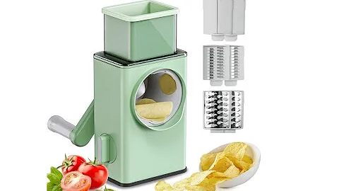 K4Mart Rotary Veggie Slicer - Round Mandoline Grater, Shredder Salad, Veg, Fruit | kitchen organizer