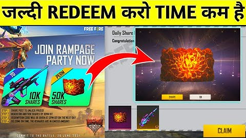 HOW TO CLAIM FREE GLOOWALL TODAY REDEEM CODE | FREE FIRE RAMPAGE PARTY DAY 8 REDEEM CODE