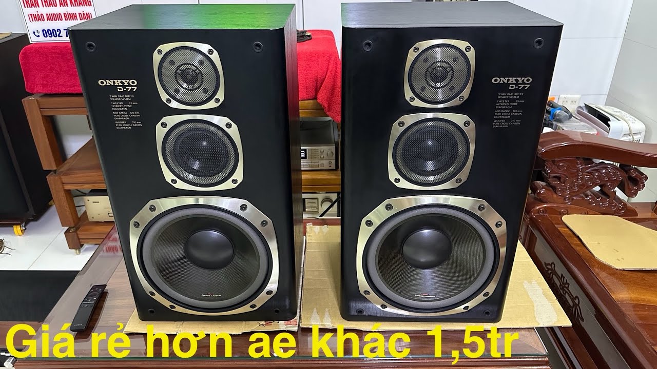 Loa ONKYO D-77 giá Tk 1,5tr đồng, loa đúng bãi, đẹp, zin, nguyên mộc, text hát ngon , chưa tới 7t
