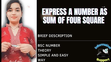 Sum of four squares | BSC MATH |