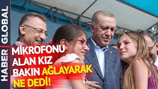 Cumhurbaşkanı Erdoğan Küçük Kızı  Fark Etti, 'Ağlamak Yok' Diyerek Sahneye Çağırdı