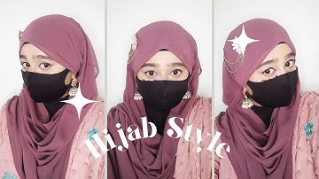 New Easy & Stylish Hijab Style With Brooch And Earrings By Wajeeha Fatima