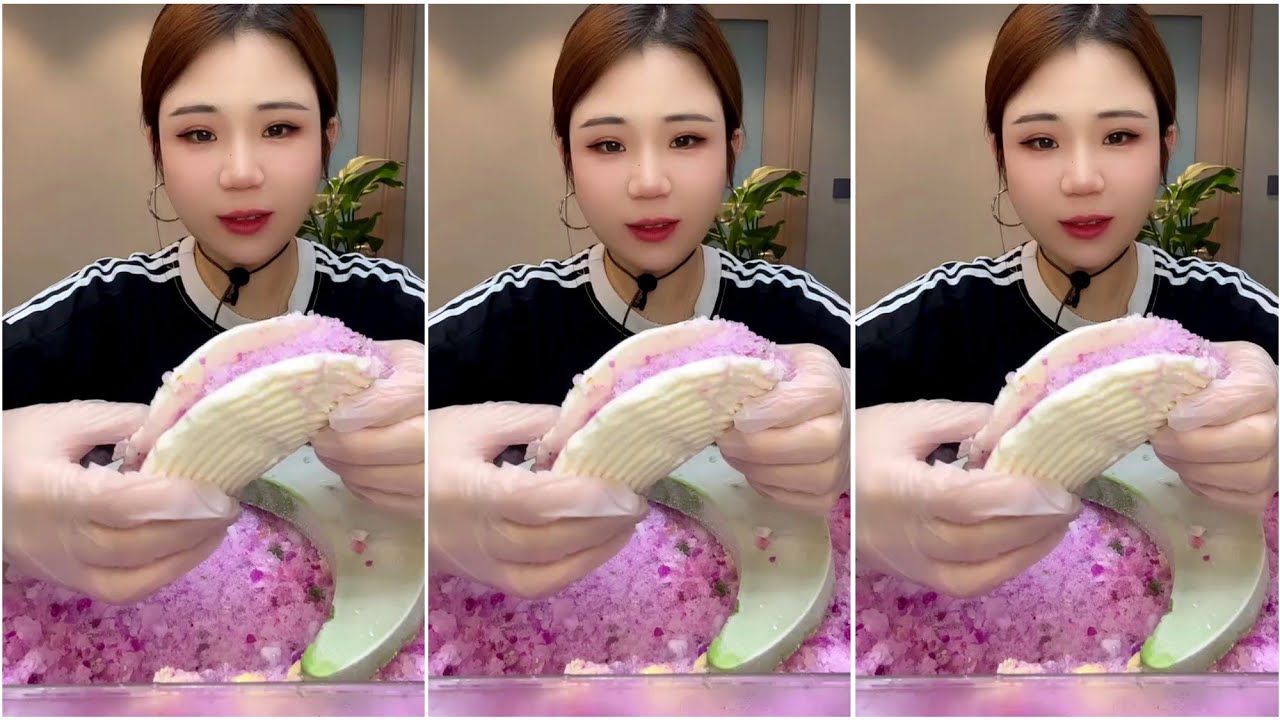 ASMR MILK ICE EATING / MATCHA ICE EATING 