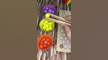 Satisfying Color Sorting ASMR || colourful wooden balls #viral #marblerun #asmrsounds