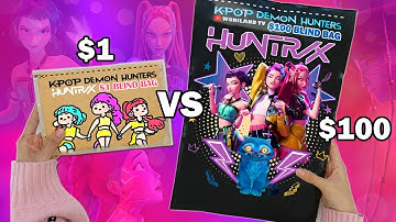 $1 vs $100 KPOP DEMON HUNTER BLIND BAG |Huntrix edition | ASMR
